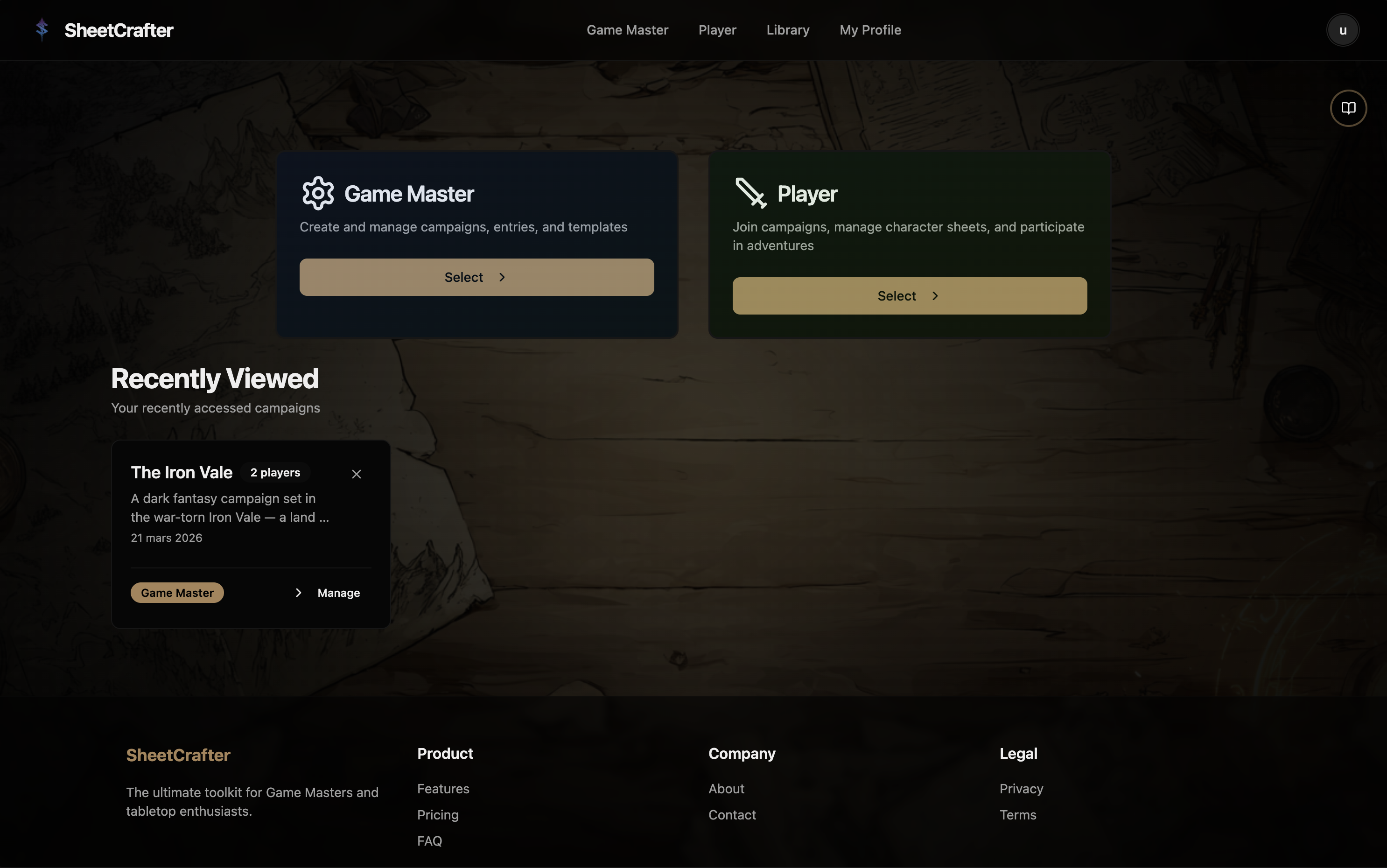 SheetCrafter dashboard overview